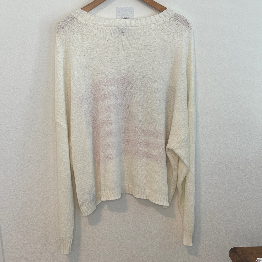 Torrid Cream Knit Flag Pullover Light Weight Sweater 3(3X) - Picture 4 of 11